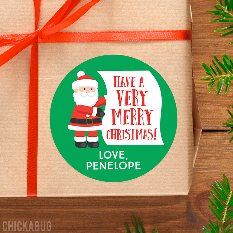 "Have a Very Merry Christmas" Santa Christmas Stickers
