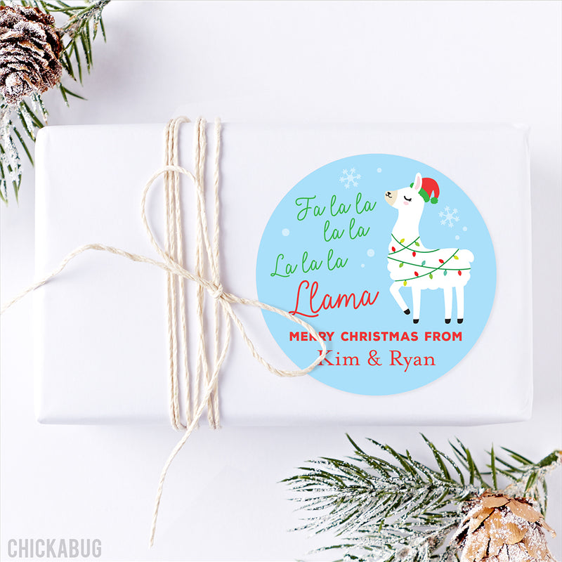 Fa La La Llama Christmas Stickers