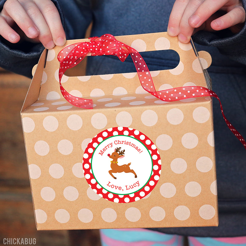 Rudolph Christmas Gift Stickers