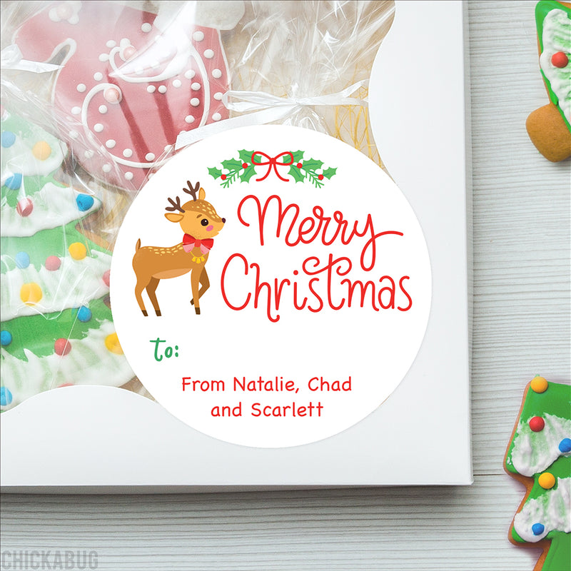 Sweet Reindeer Christmas Gift Labels
