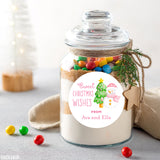 Pink Snowman & Tree Christmas Gift Labels