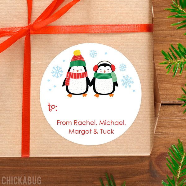 Penguin Holiday Gift Labels