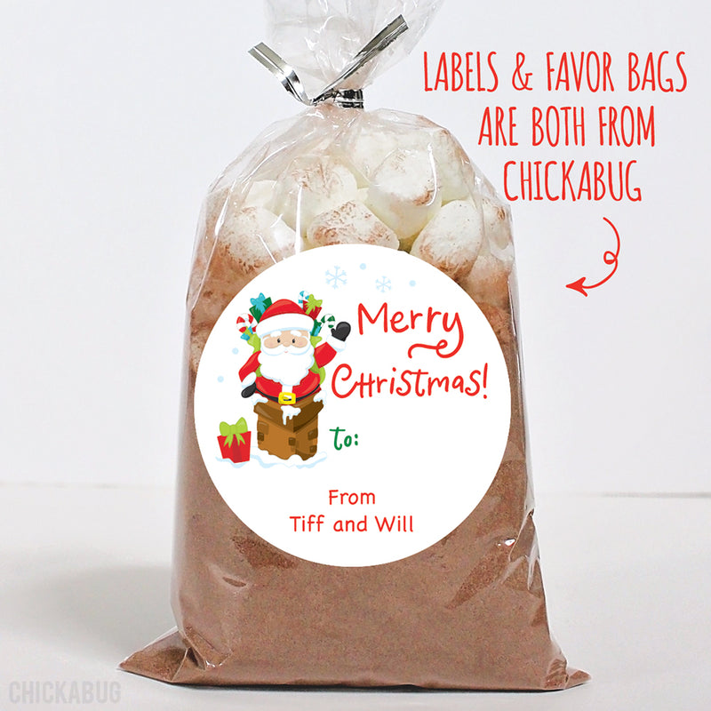 Santa Chimney Christmas Gift Labels
