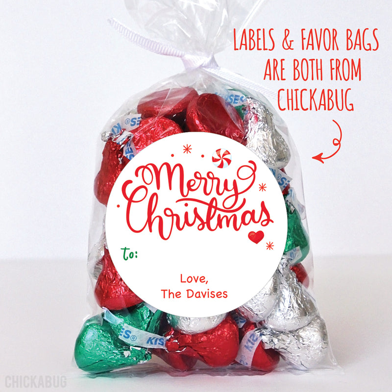 Sweet Calligraphy Merry Christmas Gift Labels