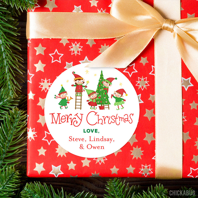 Santa's Elves Christmas Labels