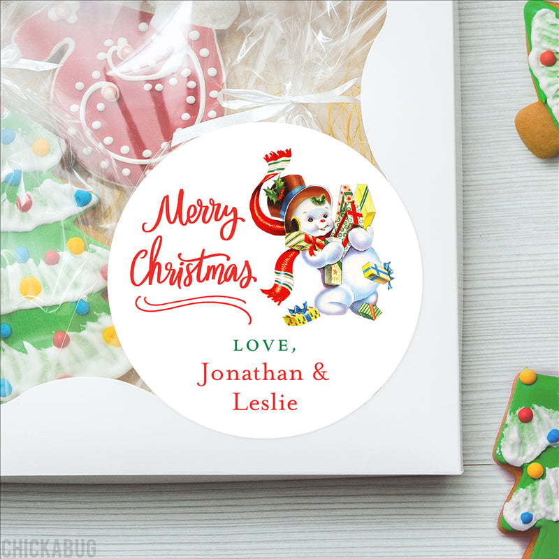 Vintage Frosty the Snowman Christmas Gift Labels