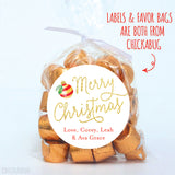 Gold Ornament Merry Christmas Gift Labels