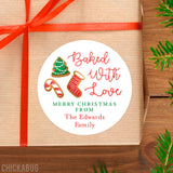 "Baked With Love" Christmas Stickers