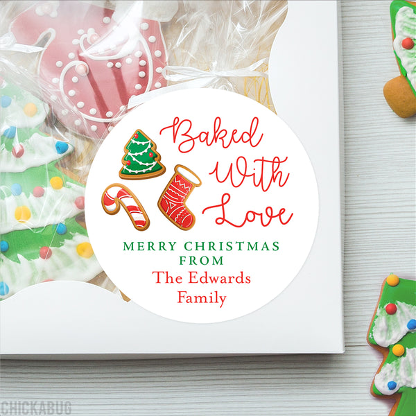 "Baked With Love" Christmas Stickers