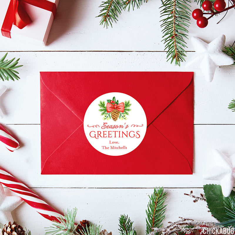 Seasons Greetings Christmas Gift Labels