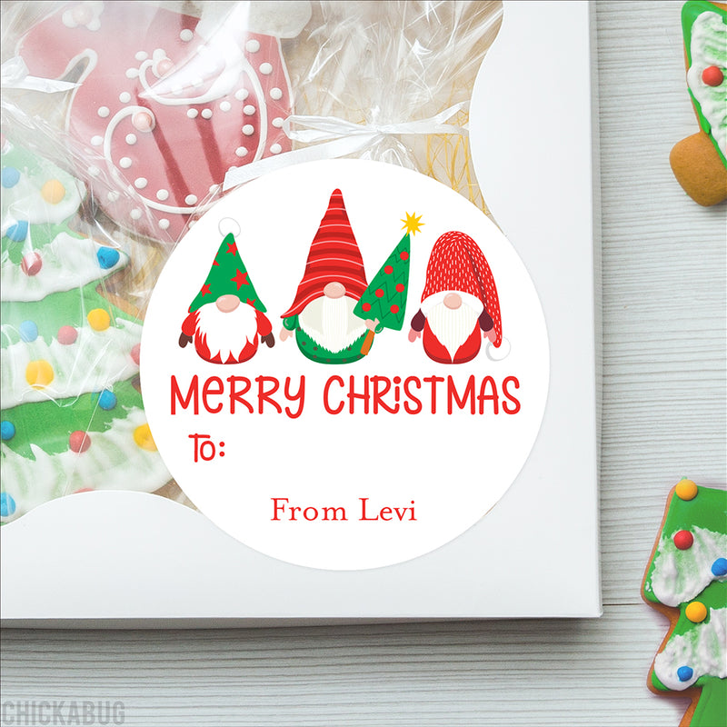 Christmas Gnomes Gift Labels