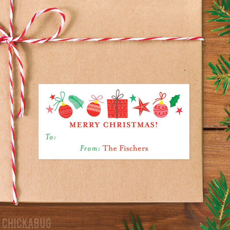 Gifts, Ornaments & Stars "Merry Christmas" Gift Labels