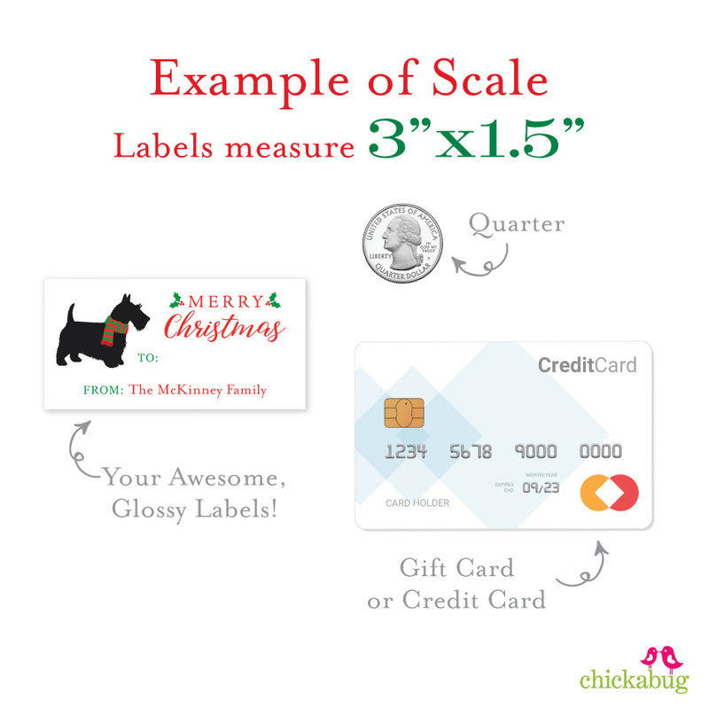 Scottie Dog Merry Christmas Gift Labels
