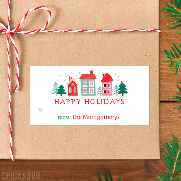 Christmas Village Gift Labels
