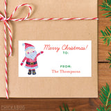 Country Santa and Reindeer Christmas Gift Labels