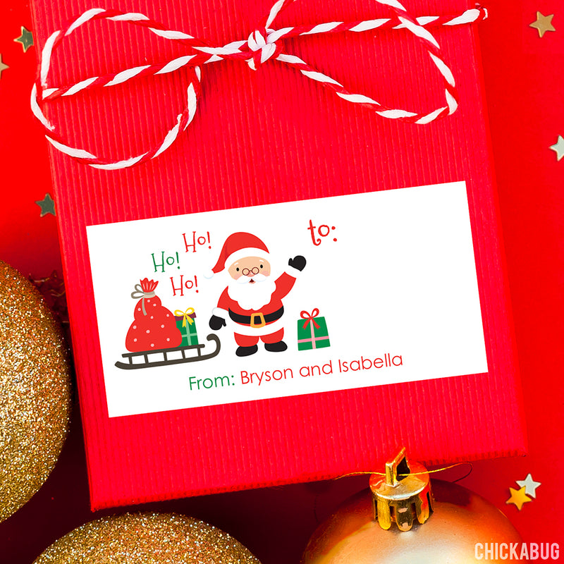 "Ho Ho Ho" Santa Claus Christmas Gift Labels