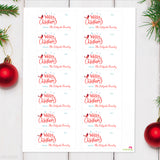 Watercolor Cardinal Merry Christmas Gift Labels