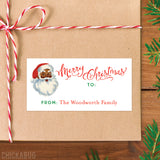 Old-Fashioned African-American Santa Christmas Gift Labels