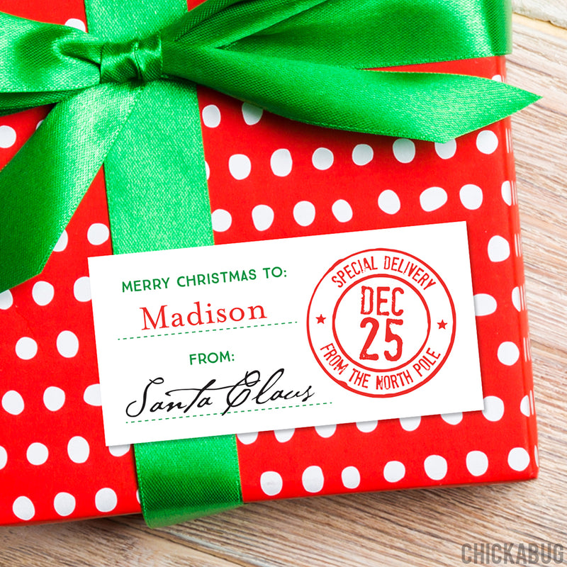 To Child From Santa Christmas Gift Labels - Special Delivery