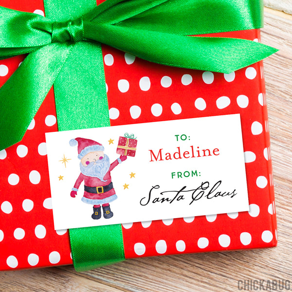 To Child From Santa Christmas Gift Labels - Country Santa