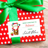 To Child From Santa Christmas Gift Labels - Santa in the Chimney