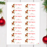 Vintage Reindeer Christmas Gift Labels