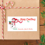 Happy Snowman Christmas Gift Labels