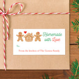 Gingerbread Cookies "From the Kitchen of" Christmas Food Gift Labels