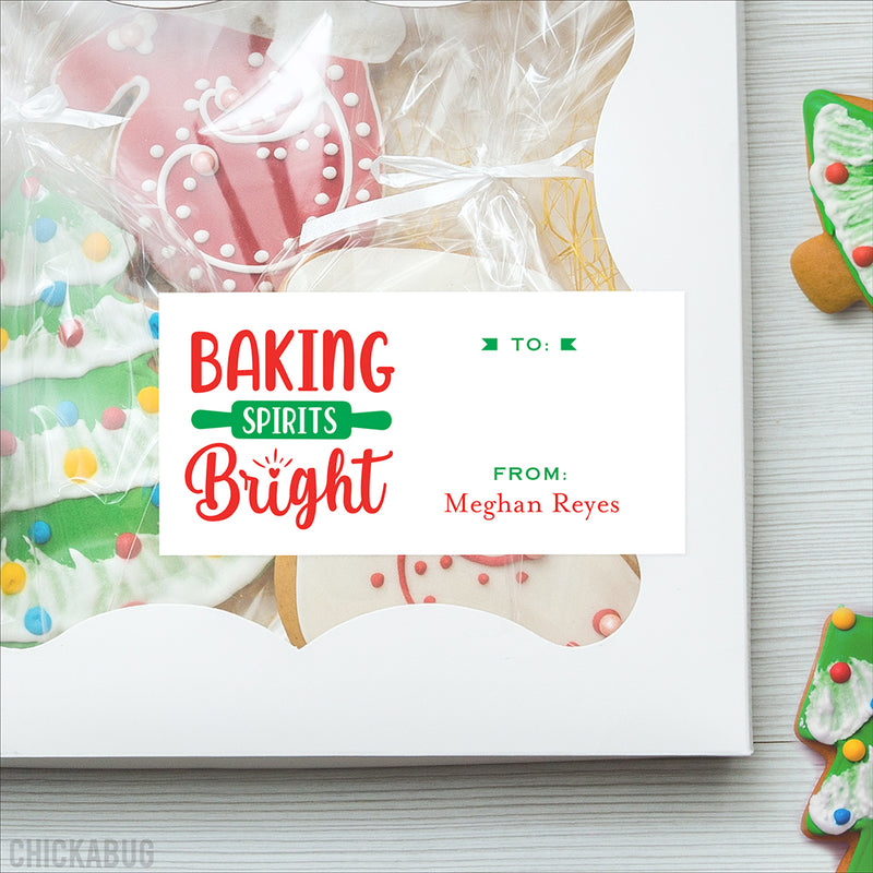 "Baking Spirits Bright" Christmas Gift Labels