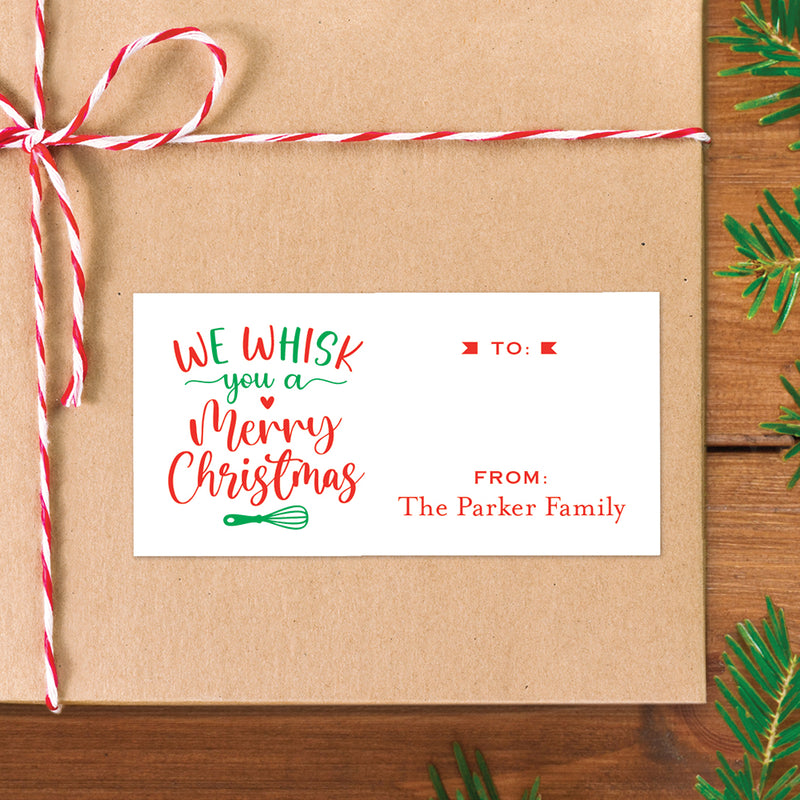 "We Whisk You a Merry Christmas" Gift Labels