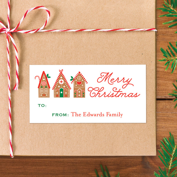 Gingerbread Houses Christmas Gift Labels