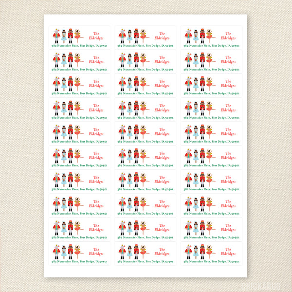 Nutcracker Christmas Address Labels - African-American Characters