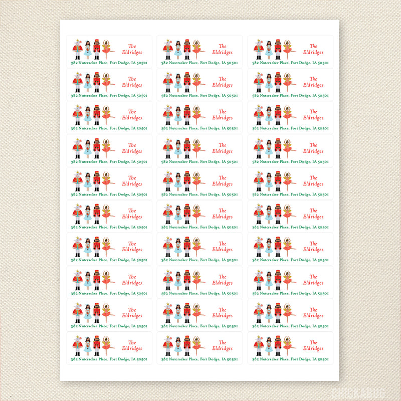 Nutcracker Christmas Address Labels - African-American Characters
