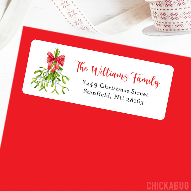 Mistletoe Christmas Address Labels