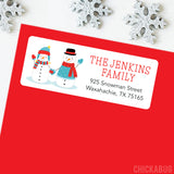 Snowman Couple Christmas Address Labels