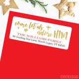 "Come Let Us Adore Him" Christmas Address Labels