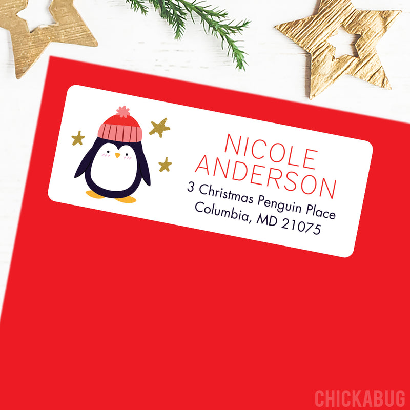 Christmas Address Labels - Penguin
