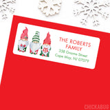 Trio of Christmas Gnomes Address Labels