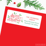 Calligraphy & Holly Christmas Address Labels