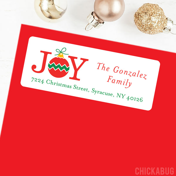 "Joy" Christmas Address Labels