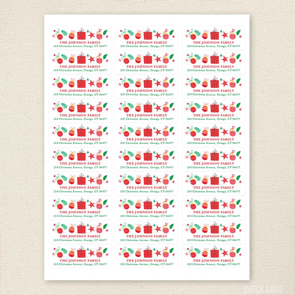 Personalized Festive Christmas Return Address Labels – Chickabug for Free Printable Address Labels Christmas