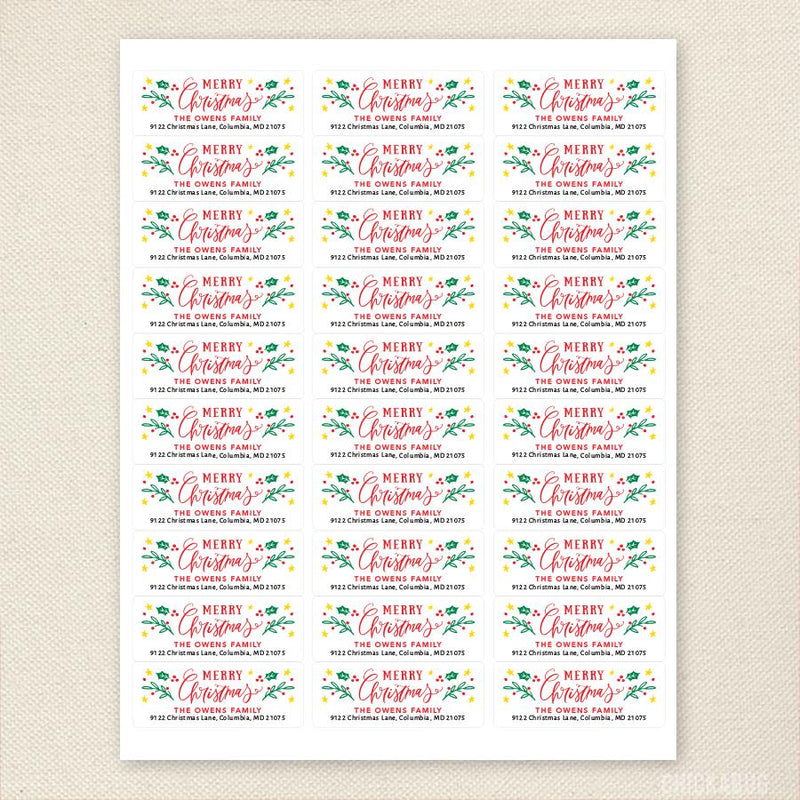 Personalized Fancy Merry Christmas Return Address Labels – Chickabug personalized-fancy-merry-christmas-return-address-labels-chickabug