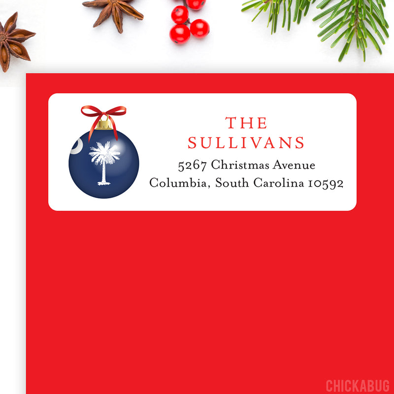 South Carolina State Flag Christmas Address Labels