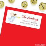 Christmas Watercolor Angel Address Labels