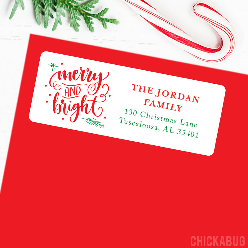 "Merry and Bright" Christmas Address Labels