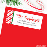 Christmas Candy Cane Stripes Address Labels