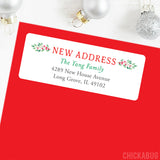 Christmas Greenery Change of Address Labels