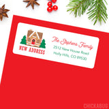 Christmas Gingerbread House Change of Address Labels