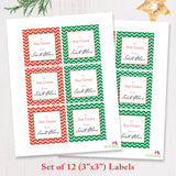 Signed by Santa Christmas Gift Labels - Chevron