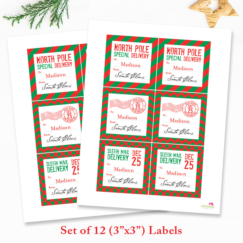 North Pole Delivery Wrapping Paper Personalized Santa Gift 